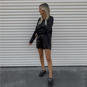 Satin Shirt Dress